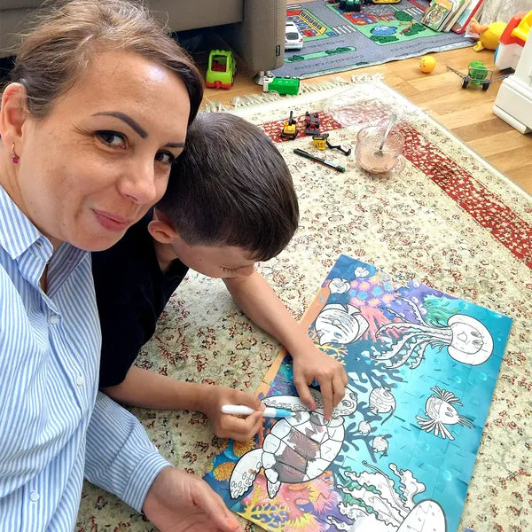 Puzzle Wodne Montessori dla Dzieci – Wielokrotnego Użytku, Bez Bałaganu i Idealne do Zabawy Sensorycznej