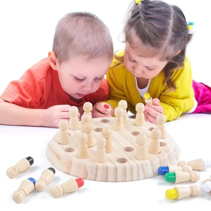 Drewniana Gra Memory dla Dzieci – Edukacyjna i Interaktywna Gra Pamięciowa 3+ Lata