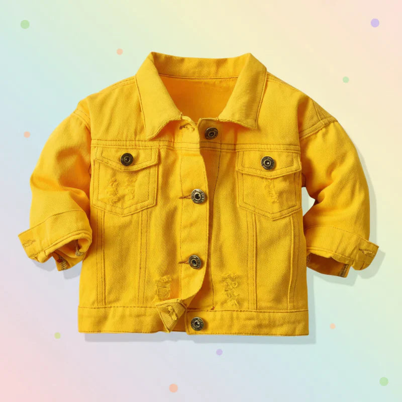 Dziecięca Kurtka Jeansowa Candy Color – Lekka Kurtka Denim | 6-12M-7L