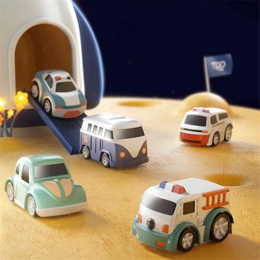 Tor Wyścigowy Space Adventure – Montessori Tor do Zabawy dla Kreatywnej i Edukacyjnej Rozrywki (1-8 Lat)