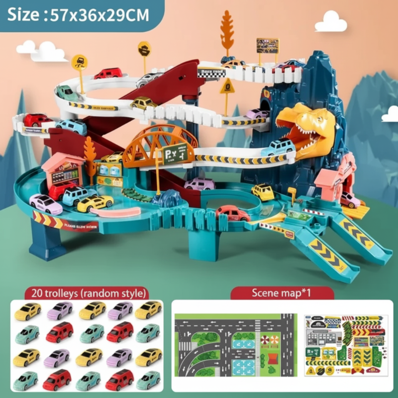 DinoTrack Adventure – Interaktywny Tor Dinozaurów dla Dzieci 3+ | Kreatywna i Edukacyjna Zabawka