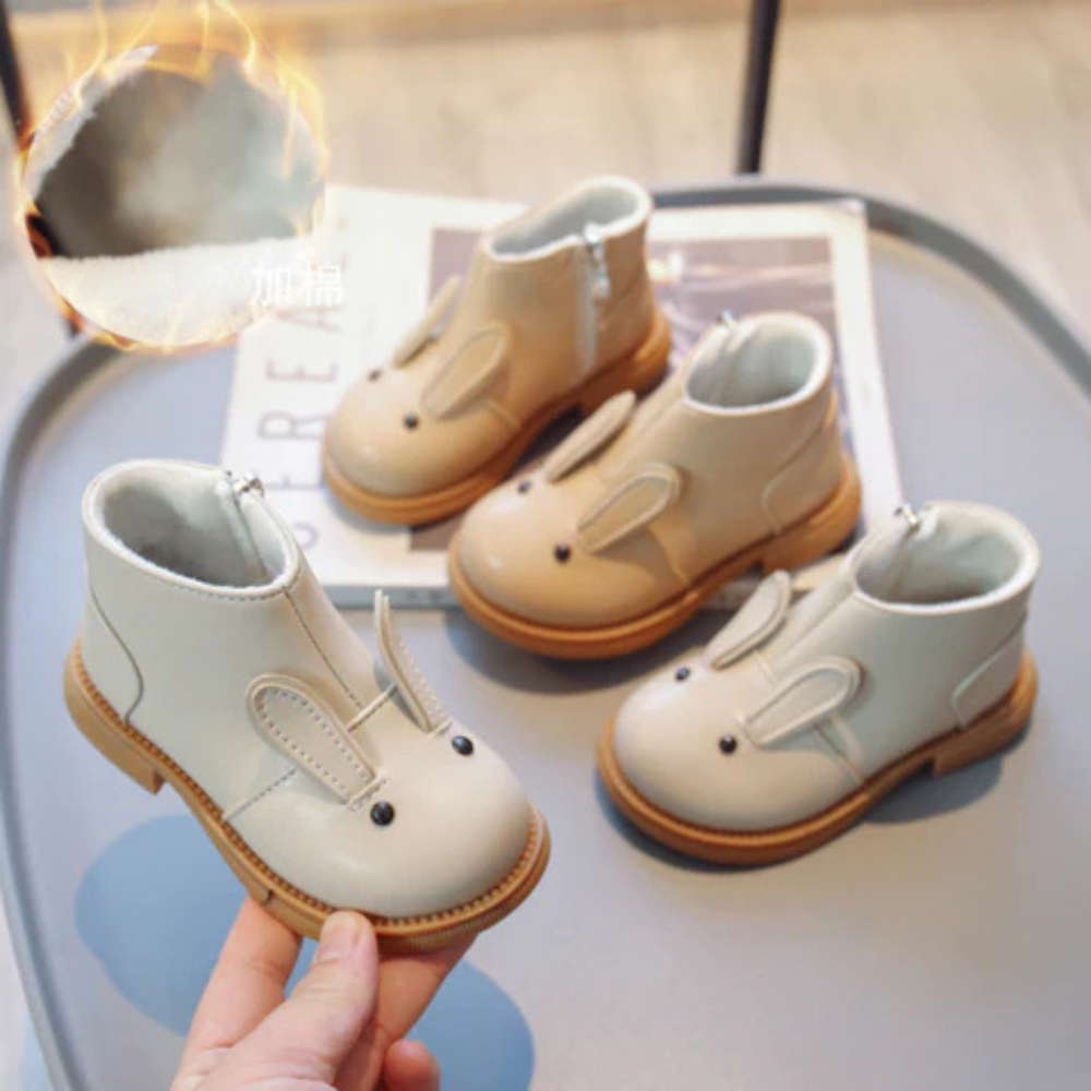 Bunny Boots Buciki dla Małych Dziewczynek – Ciepłe, Antypoślizgowe z Uroczym Wzorem Króliczka