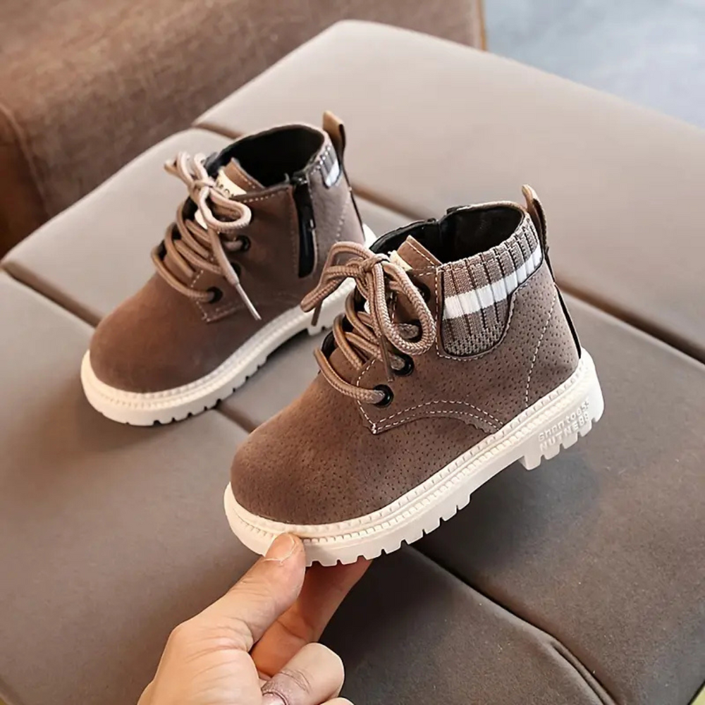 Buty Zimowe Click Booties dla Maluchów – Ciepłe, Antypoślizgowe Buciki na Pierwsze Kroki ze Sznurowaniem dla Chłopców i Dziewczynek
