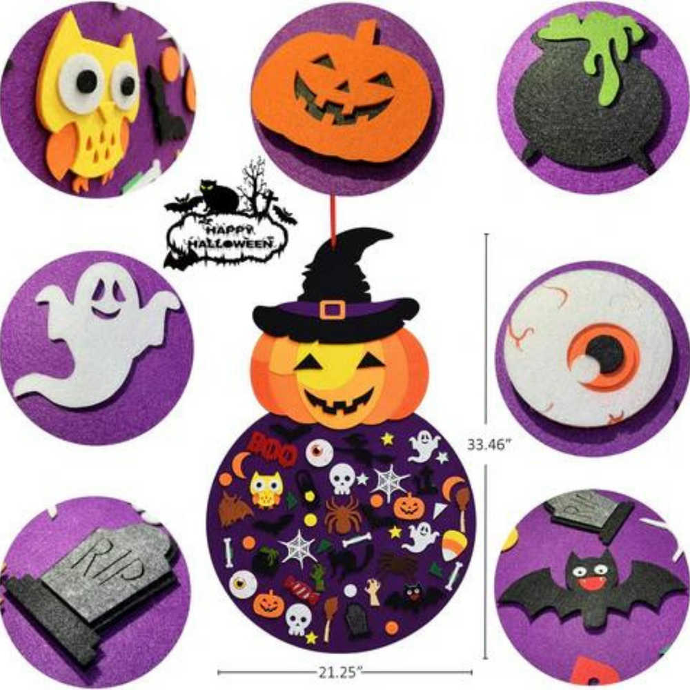 Zestaw Kreatywny Tablica Filcowa Halloween dla Dzieci – 50+ Dekoracji | Kreatywna Zabawa