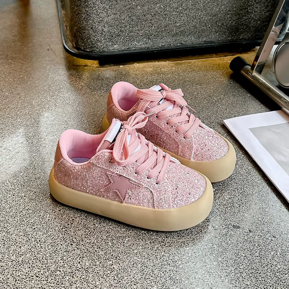 Błyszczące sneakersy dla dziewczynki | Buty dziecięce z brokatem