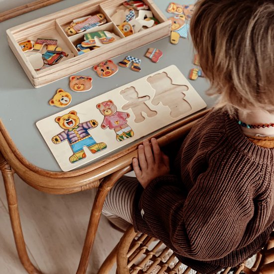 Drewniane Puzzle - TeddyDress Puzzle do Przebierania, Misie, Drewno, 2+ Lata