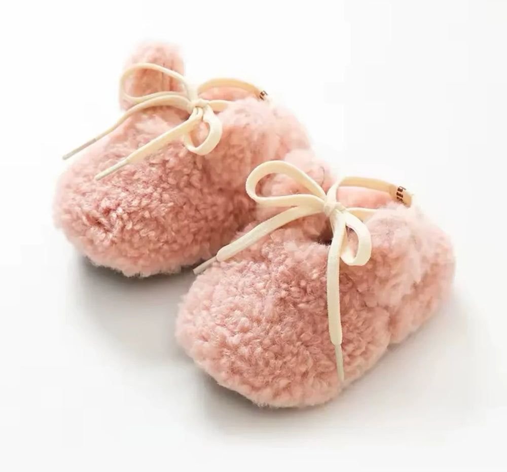 Antypoślizgowe Kapcie Bunny dla Niemowląt - MoreForMini Unisex, Różowe, Wełna, Rozmiar 0-2 Lata