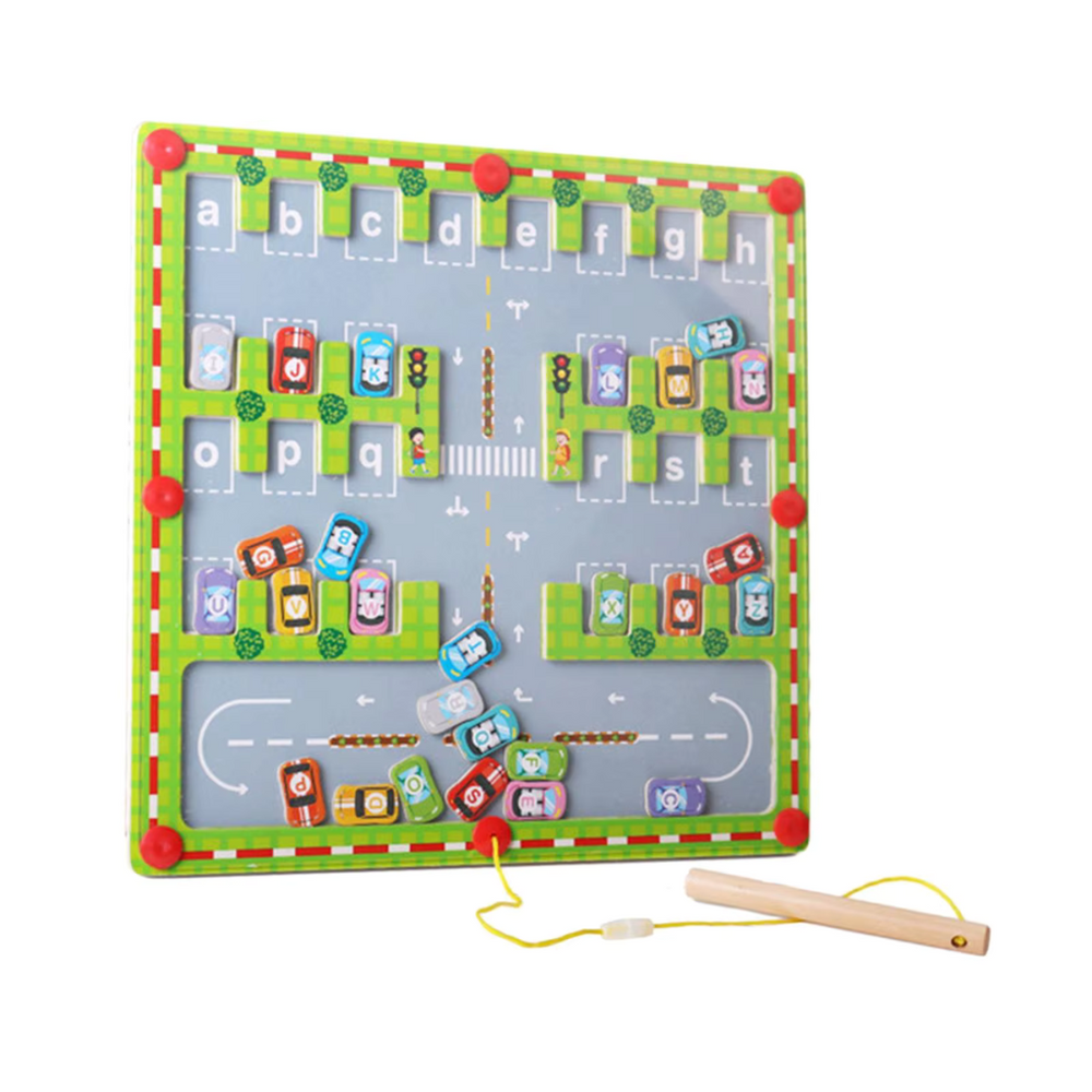 Magnetyczna Tablica z Alfabetem – Nauka Liter i Motoryka | Edukacyjna Zabawka Montessori 3+