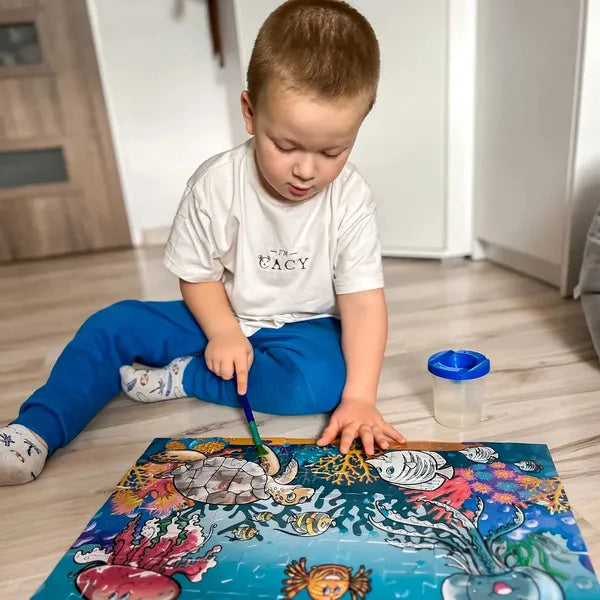 Puzzle Wodne Montessori dla Dzieci – Wielokrotnego Użytku, Bez Bałaganu i Idealne do Zabawy Sensorycznej
