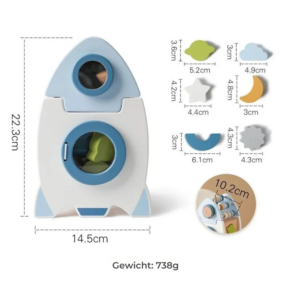 Edukacyjna Drewniana Układanka Kosmiczna | SpaceBuild Kreatywna Zabawka Montessori