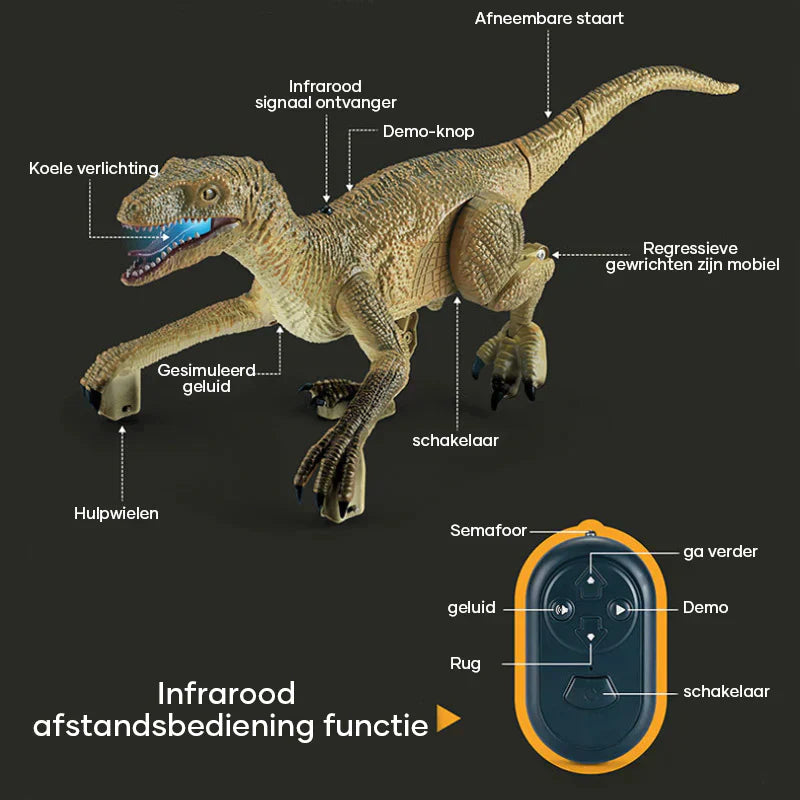 Dinozaur RC Velociraptor – Realistyczne Ruchy z Dźwiękiem i Pilotem