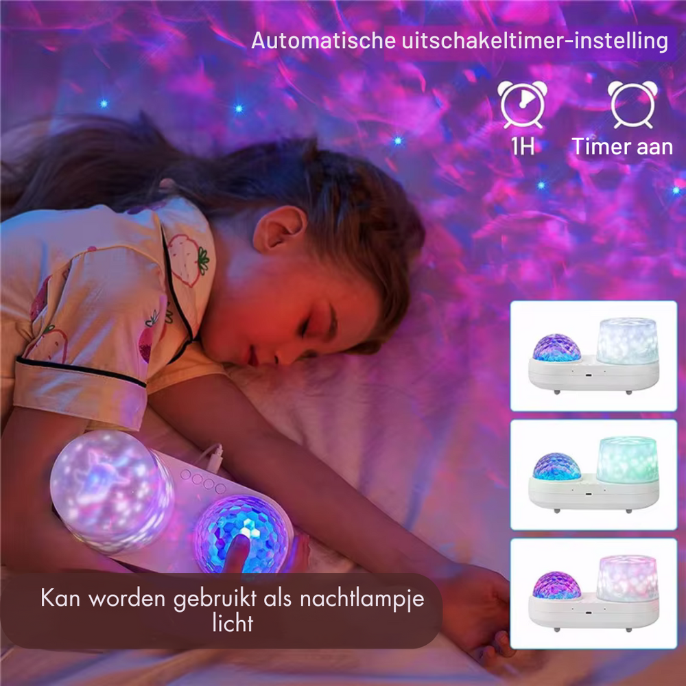 Projektor Gwiaździstego Nieba dla Dzieci i Dorosłych – Lampka Nocna LED z Światłem Oceanu i Timerem