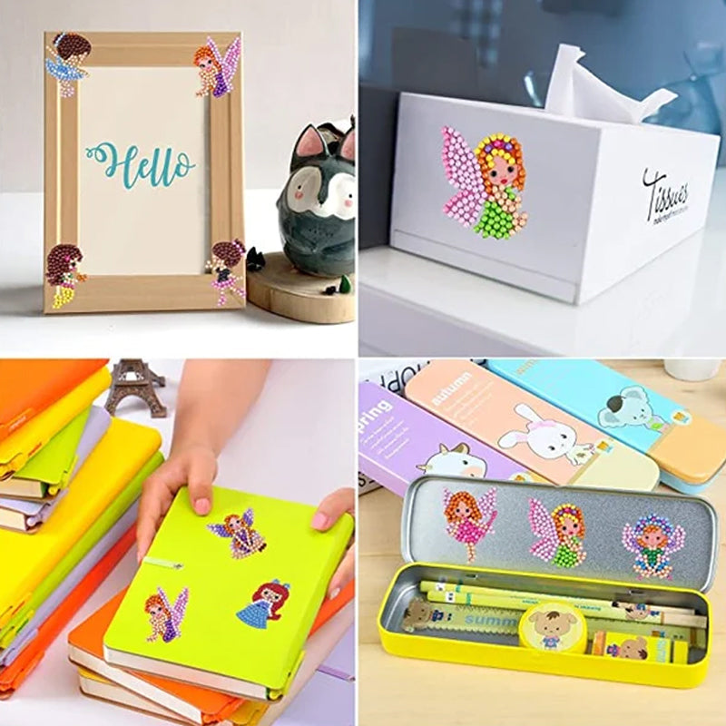 SparkleCraft Diamond Art Naklejki – Zestaw Kreatywny dla Dzieci z Błyszczącymi Kryształkami