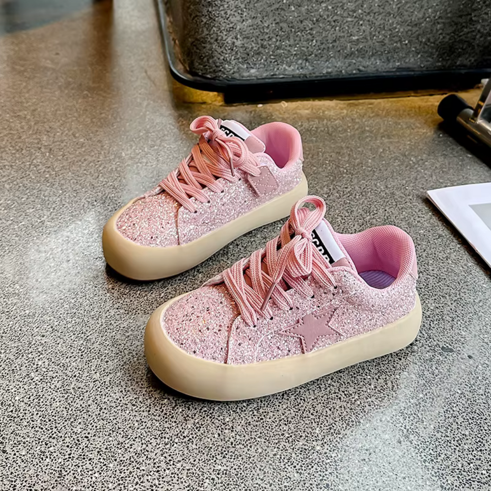 Błyszczące sneakersy dla dziewczynki | Buty dziecięce z brokatem