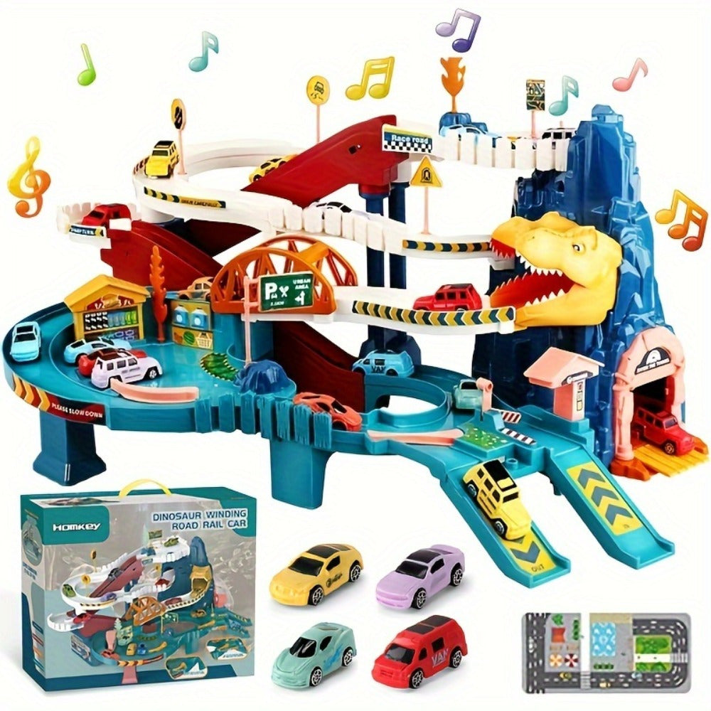Jurassic Tracks Adventure Set – Tor Wyścigowy z Dinozaurami dla Dzieci 3-6 Lat