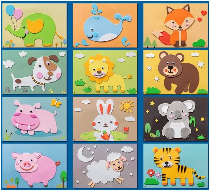 Puzzle 3D z naklejkami dla dzieci | Zestaw kreatywny z piankowymi naklejkami