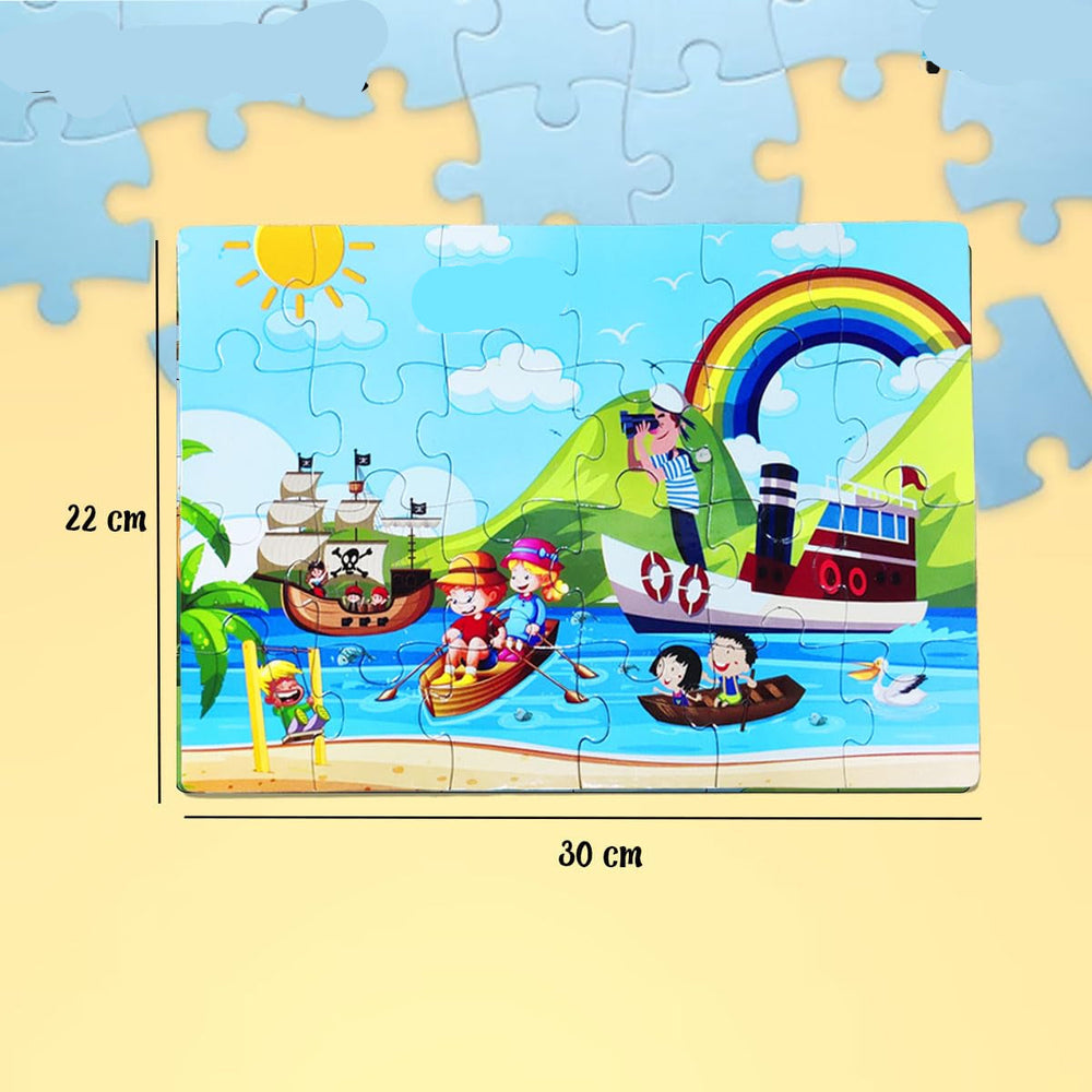 Zestaw 4 Puzzli dla Dzieci – 96 Elementów Edukacyjnych Puzzli ze Zwierzętami i Pojazdami