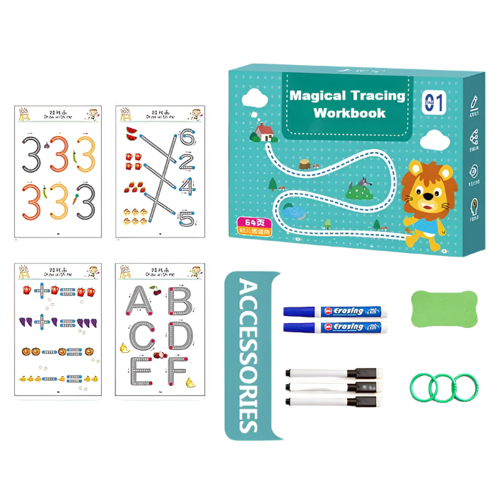 SkillSprout Learning Workbook – Ćwiczenia w Kreśleniu i Gry Matematyczne dla Maluchów i Przedszkolaków