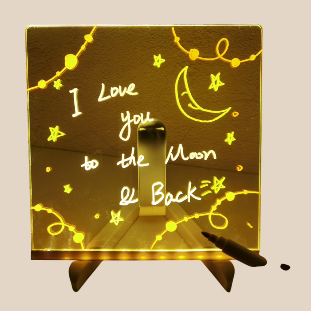 Tablica LED do Pisania - GlowNote Unisex, Przezroczysta, Akryl, Marker w Zestawie