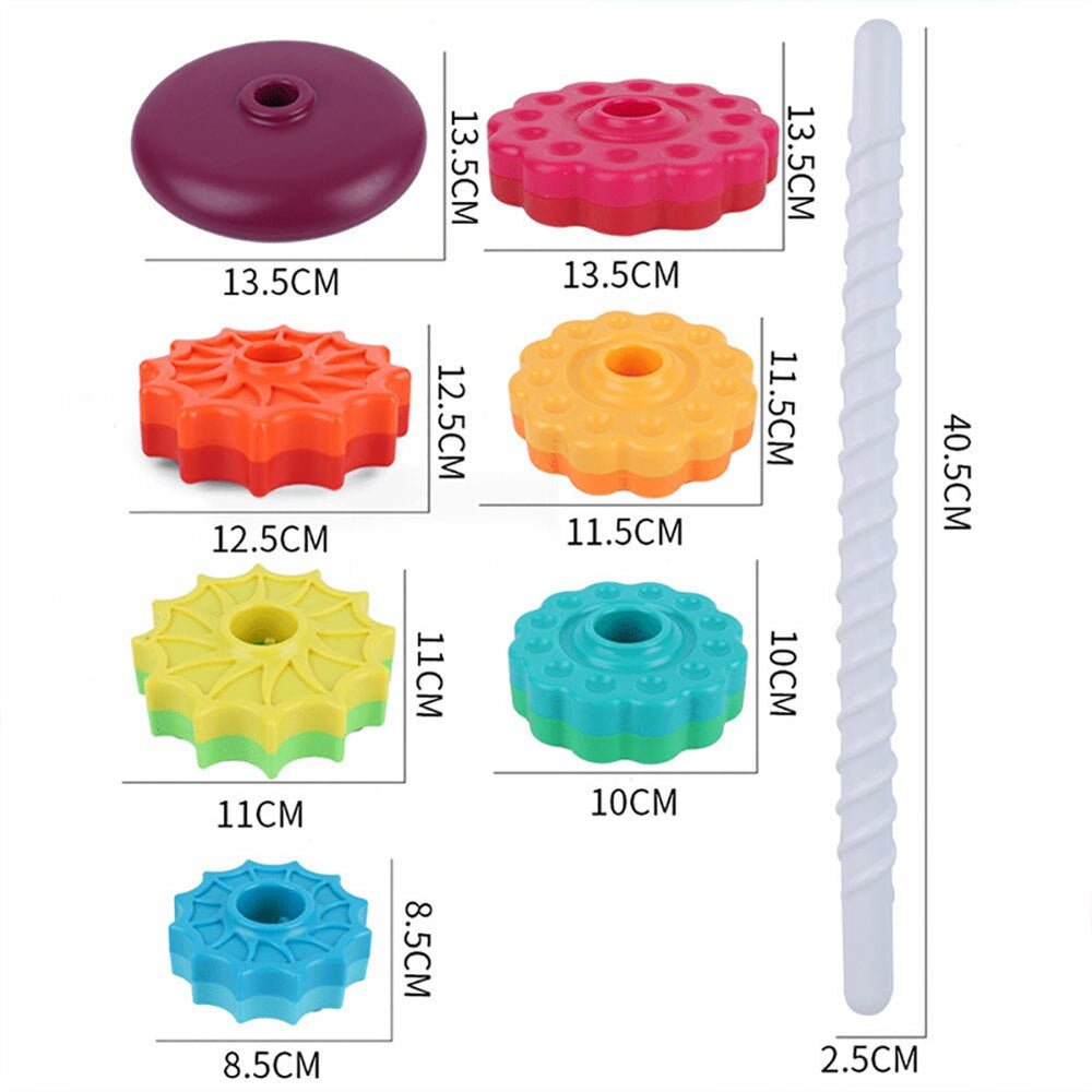 Rotating Tower™ Kolorowa Wieża do Układania – Zabawka Edukacyjna dla Niemowląt i Maluchów (1+)
