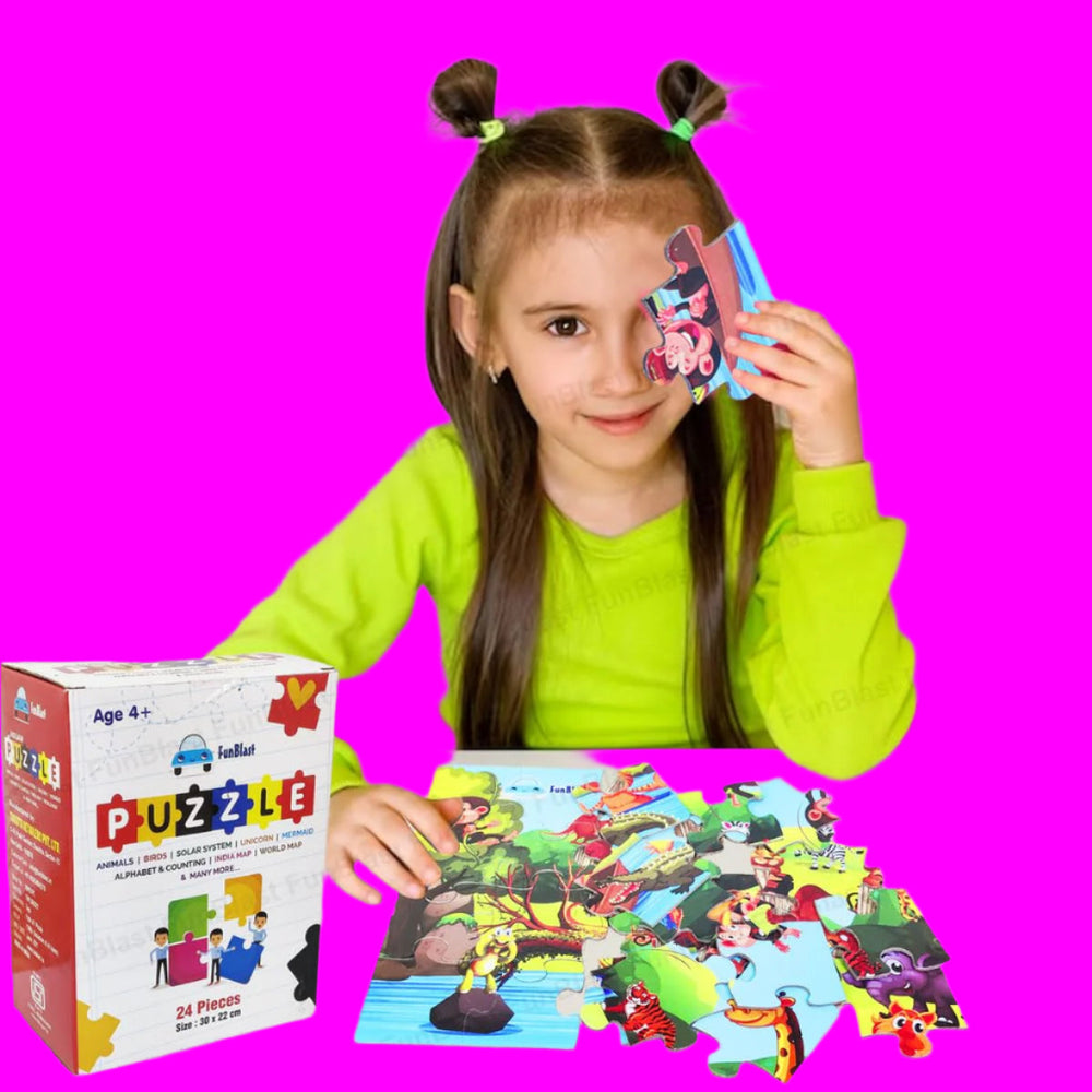 Puzzle Dla Dzieci Dzikie Zwierzęta – 24 Elementy Zabawka Edukacyjna 3+