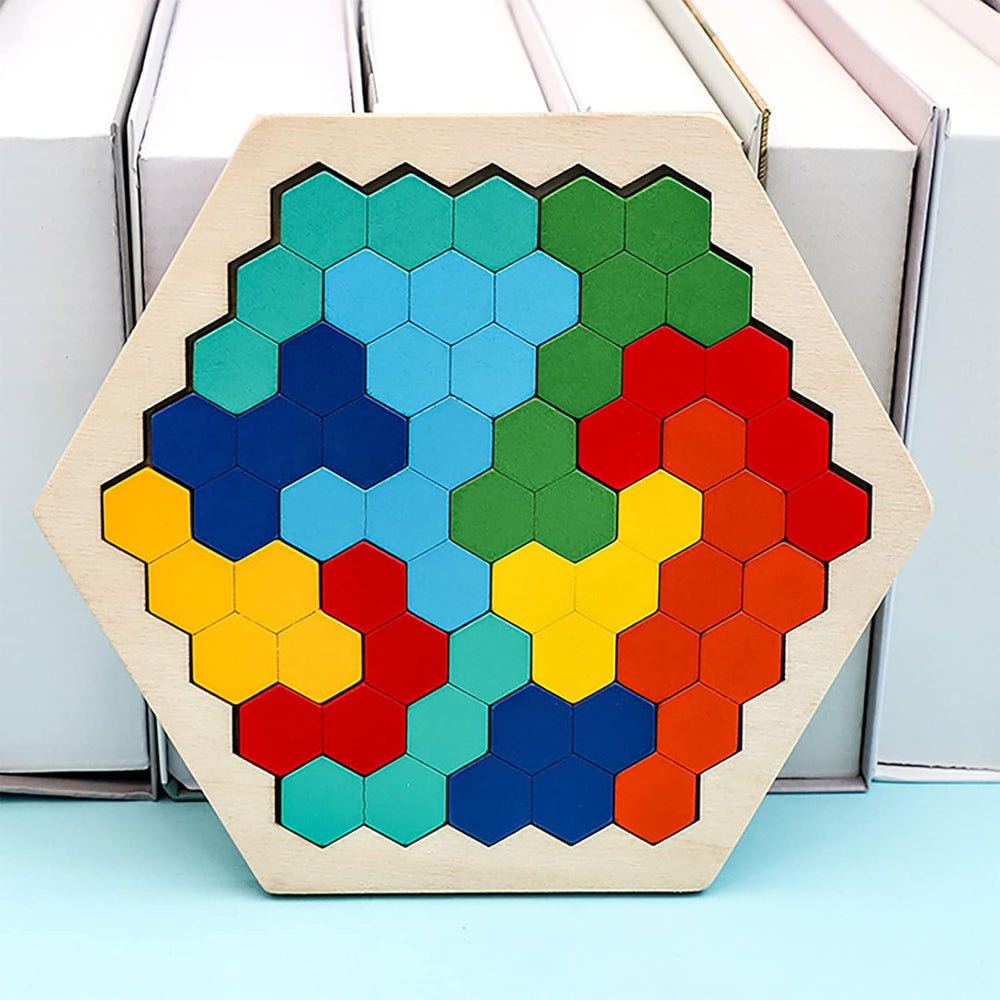 EcoToys HexiPlay Zestaw Klocków – Kreatywna Drewniana Zabawka Konstrukcyjna dla Dzieci 3+ – Pobudza Wyobraźnię, Motorykę i Myślenie Logiczne