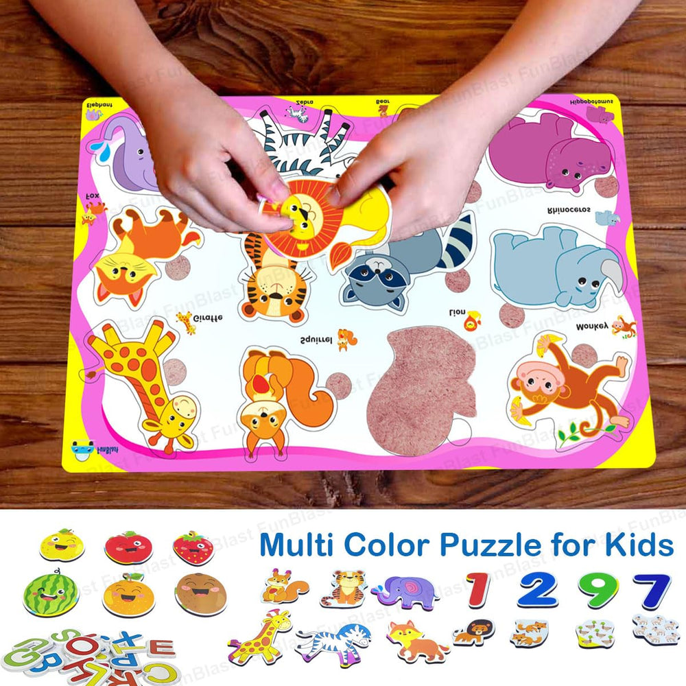 Drewniane Puzzle dla Dzieci – Edukacyjne Układanki (6w1, 3+)