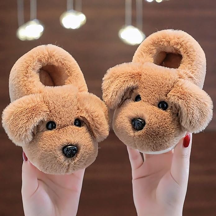 Kapcie Dziecięce FurryFriends – Miękkie Pluszowe Kapcie z Antypoślizgową Podeszwą dla Chłopców i Dziewczynek
