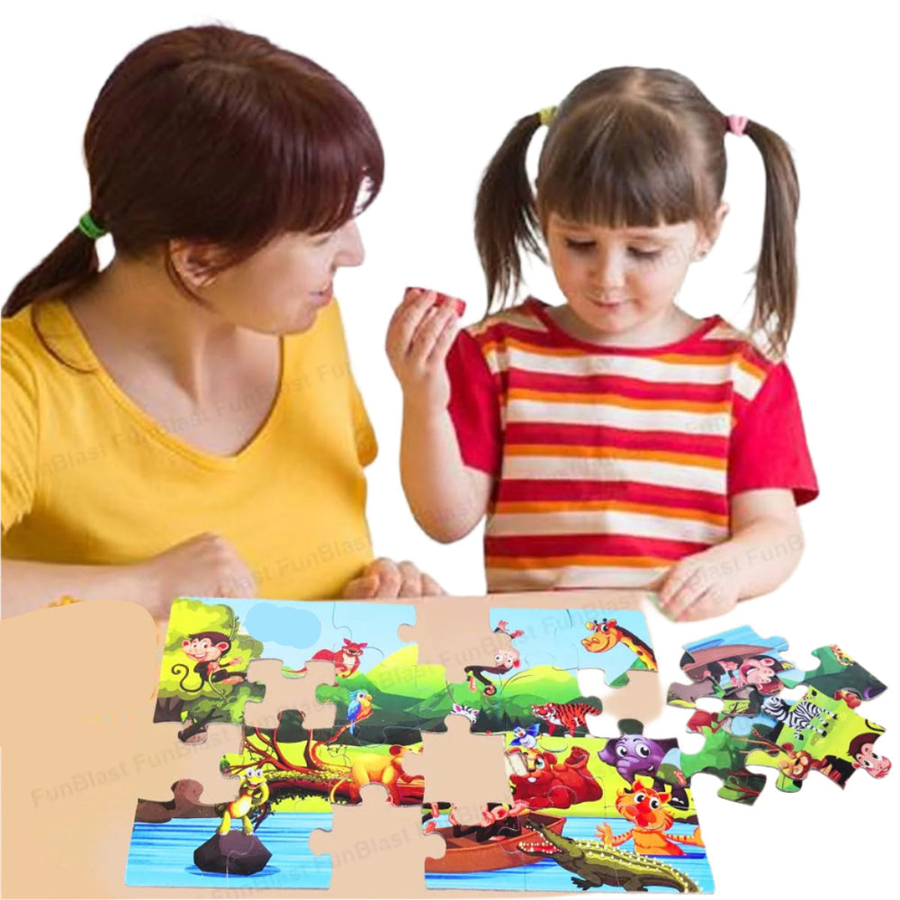 Puzzle Dla Dzieci Dzikie Zwierzęta – 24 Elementy Zabawka Edukacyjna 3+