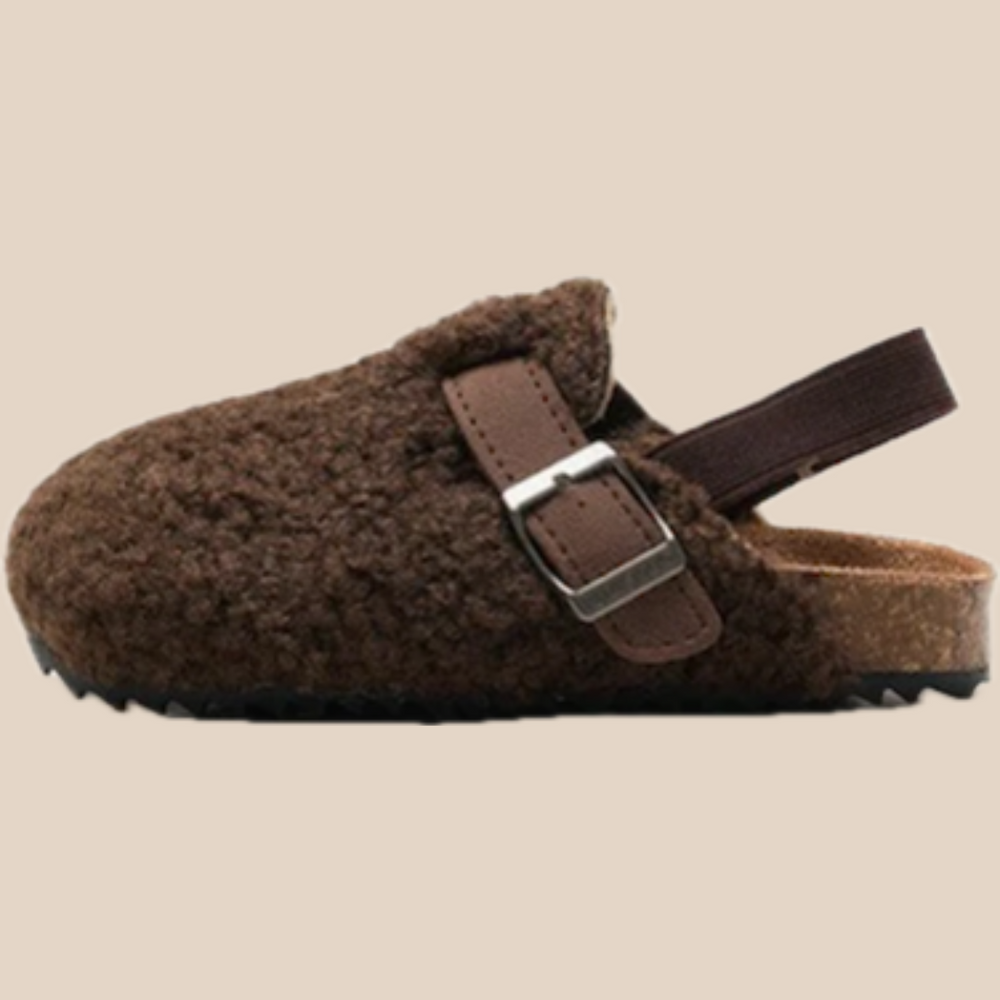 Wsuwane Buty z Wełną - Luanda Unisex, Beżowe/Brązowe, Owcza Skóra, Rozmiar 20-34