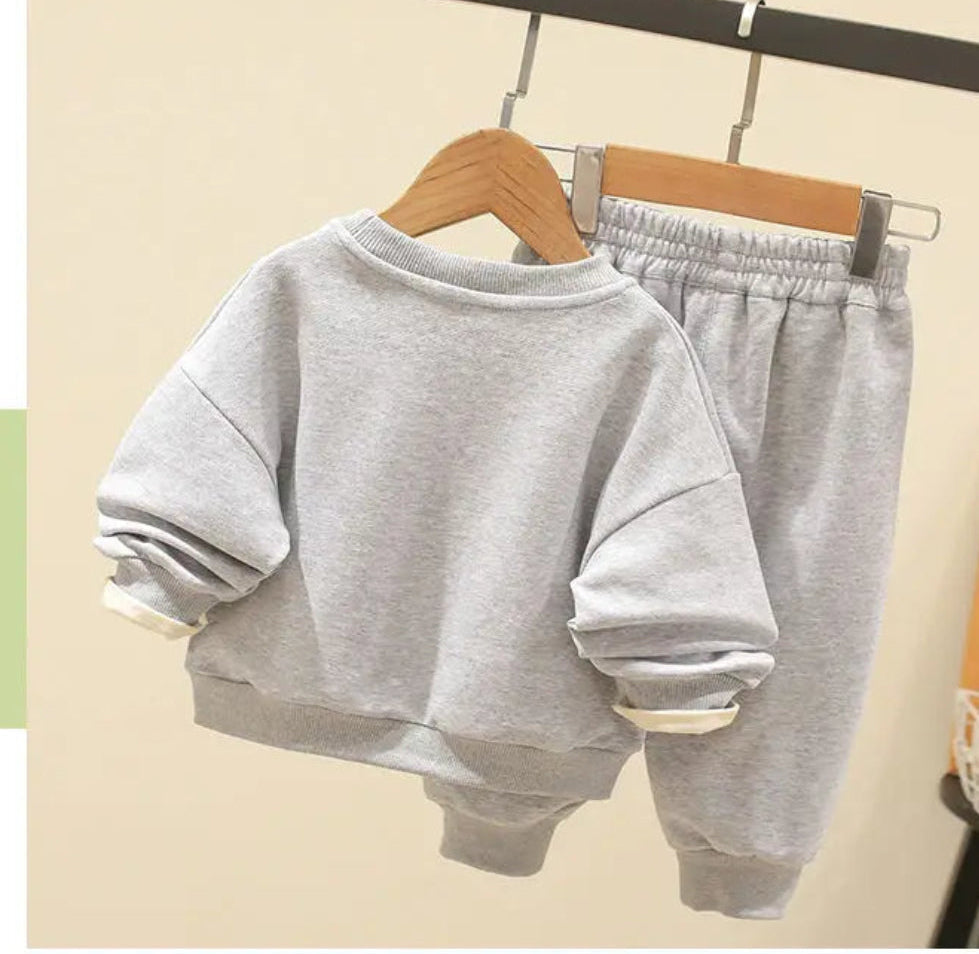 Unisex Ciepły Komplet Bluza i Spodnie z Króliczkiem (2-częściowy)