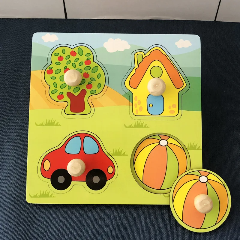 Drewniane Puzzle Owoce dla Maluchów – Zabawka Edukacyjna