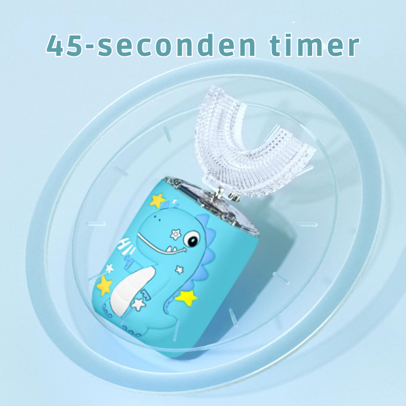Elektryczna Szczoteczka do Zębów dla Dzieci z Główką U 360° i Pastą | RoarClean Junior SonicBrush – Miękka, Wodoodporna i z 6 Trybami Czyszczenia