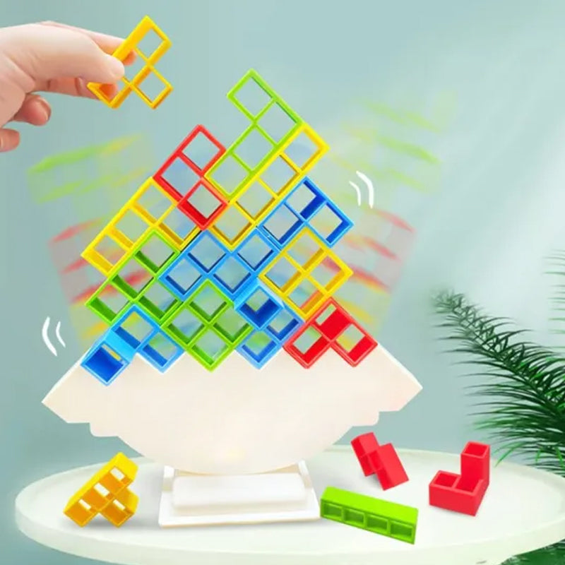 Gra Zręcznościowa z Balansowaniem dla Dzieci i Rodzin – Klocki do Układania w Stylu Tetris