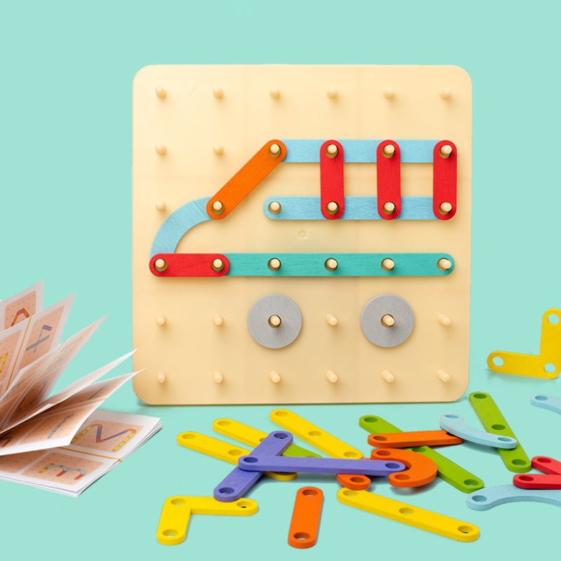 BrainShapes Builder – Edukacyjna Drewniana Układanka dla Dzieci | Kreatywna i Rozwojowa Zabawka
