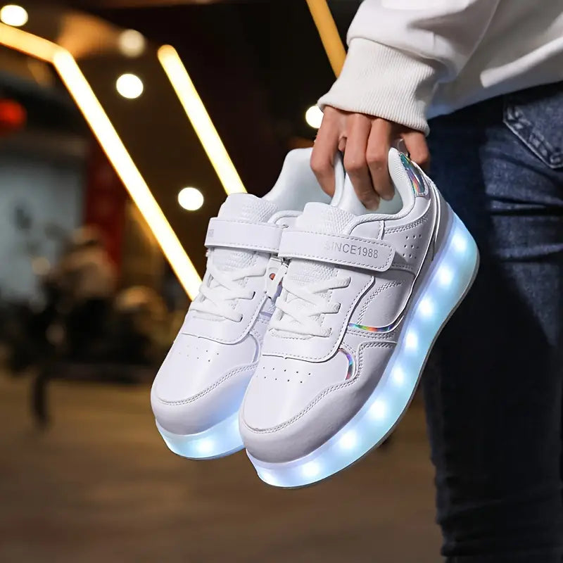 GliderZoom Sneakersy Dziecięce – LED Światełka i Wysuwane Kółka dla Aktywnej Zabawy na Świeżym Powietrzu