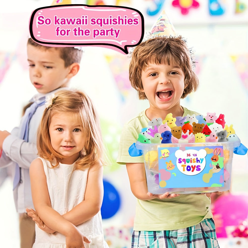Zestaw 36 Squishy Zwierzątek – Gniotki dla Dzieci i Upominki
