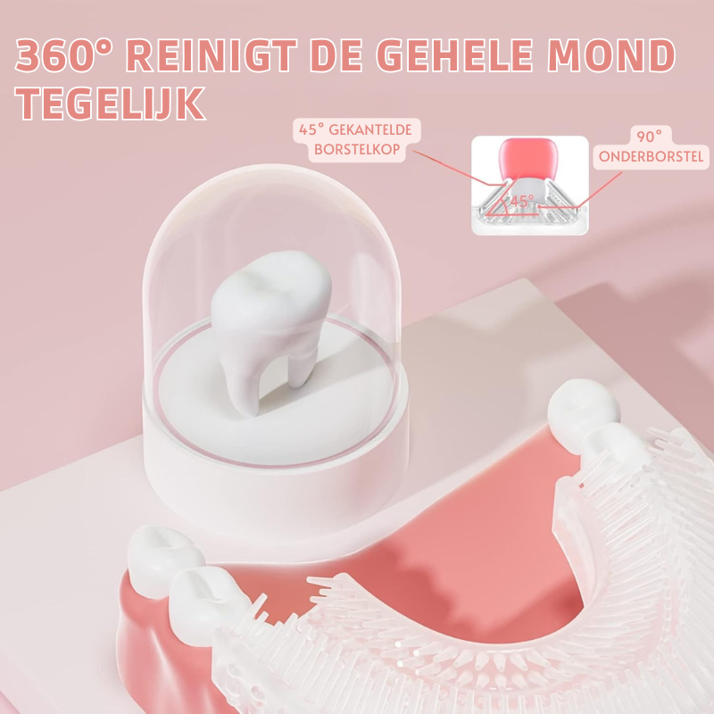 Elektryczna Szczoteczka do Zębów dla Dzieci z Główką U 360° i Pastą | RoarClean Junior SonicBrush – Miękka, Wodoodporna i z 6 Trybami Czyszczenia