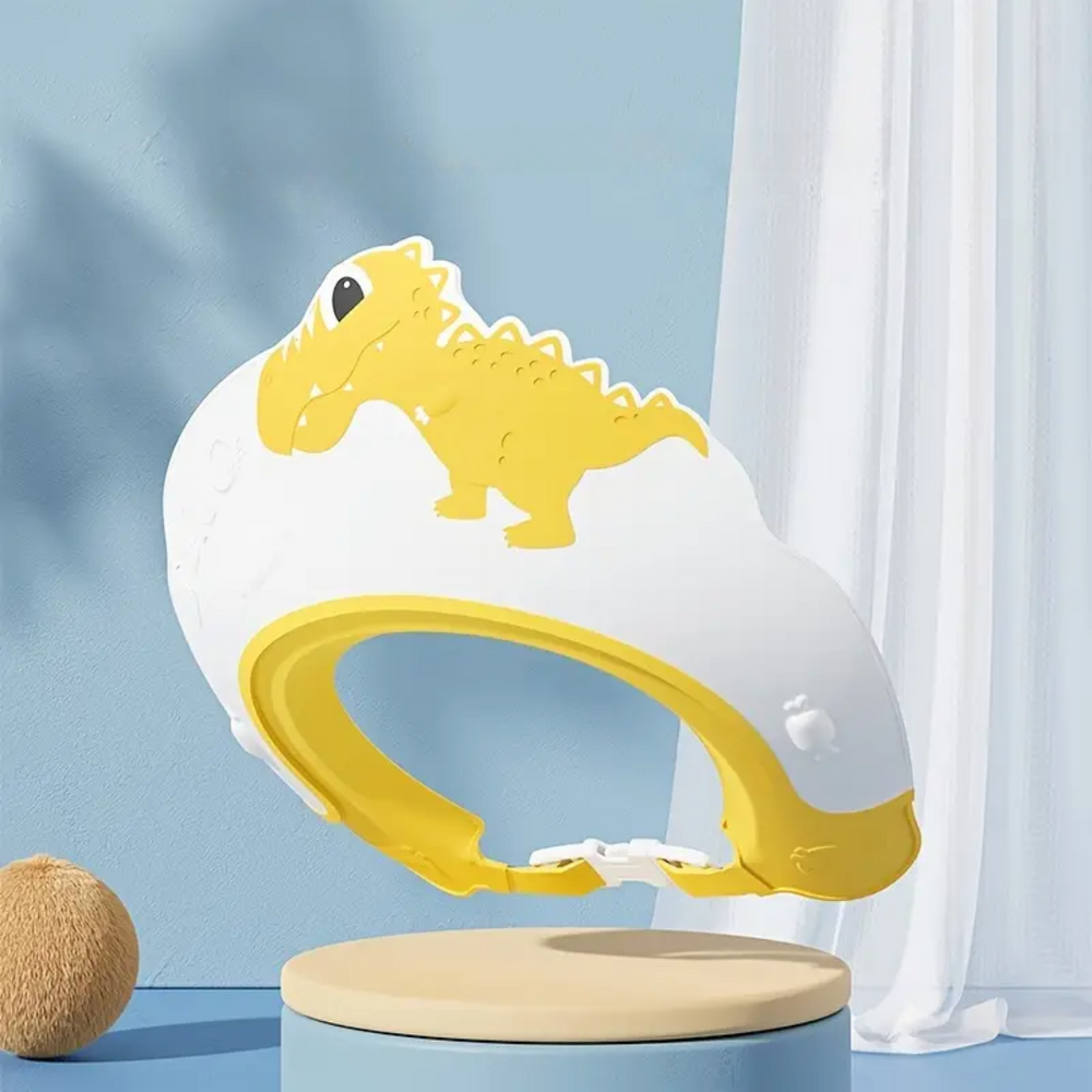 DinoSplash Czapeczka Kąpielowa dla Niemowląt – Ochrona przed Szamponem i Wodą dla Niemowląt i Maluchów