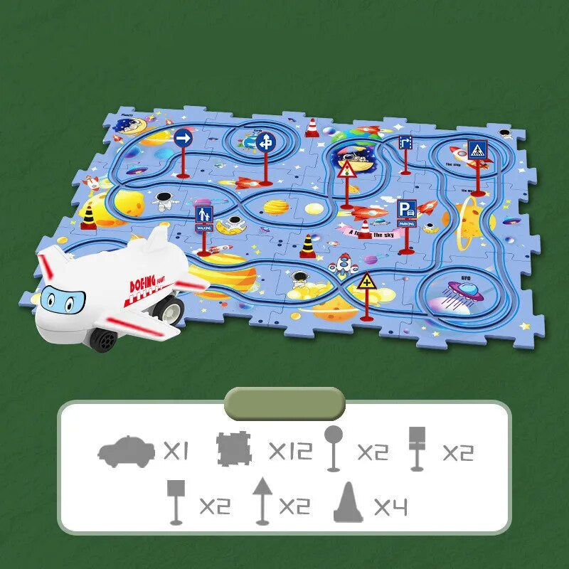 CleverKids Edukacyjny Zestaw Puzzli z Pojazdami – Interaktywna Mata do Zabawy