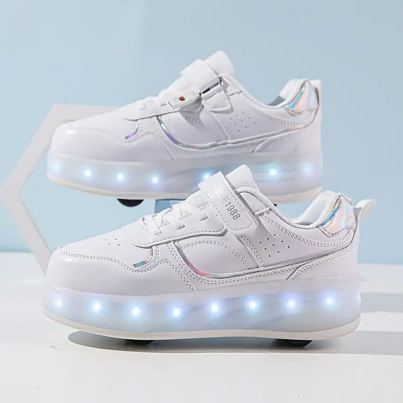 GliderZoom Sneakersy Dziecięce – LED Światełka i Wysuwane Kółka dla Aktywnej Zabawy na Świeżym Powietrzu