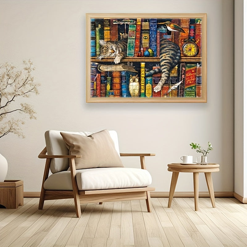 Puzzle Kot 1000 Elementów – Układanka z Motywem Książkowym (70×50 cm)
