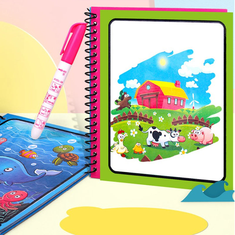 AquaSketch WonderBook – Magiczna Wielokrotnego Użytku Wodna Kolorowanka dla Dzieci