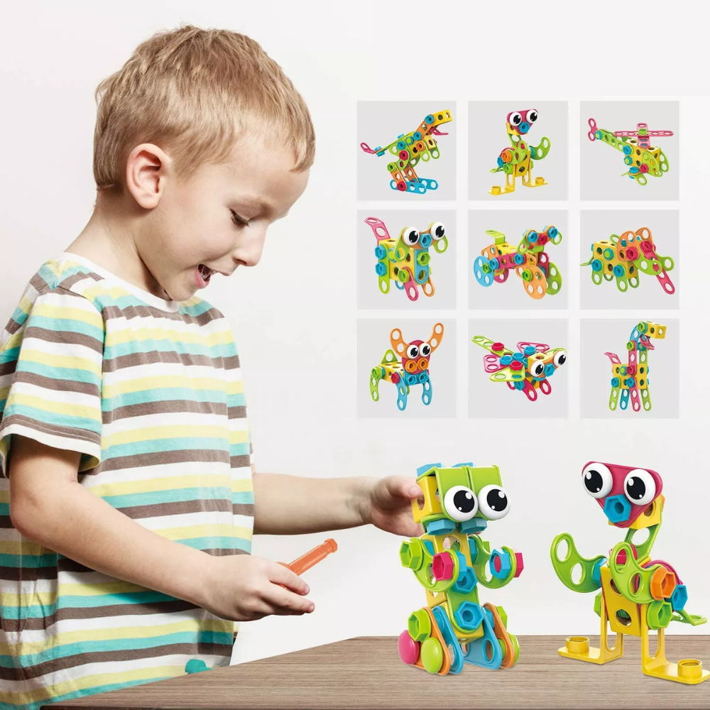 Zestaw Konstrukcyjny STEM z Elektryczną Wiertarką dla Dzieci – BoltCraft Builder Kit Edukacyjna Zabawka Budowlana