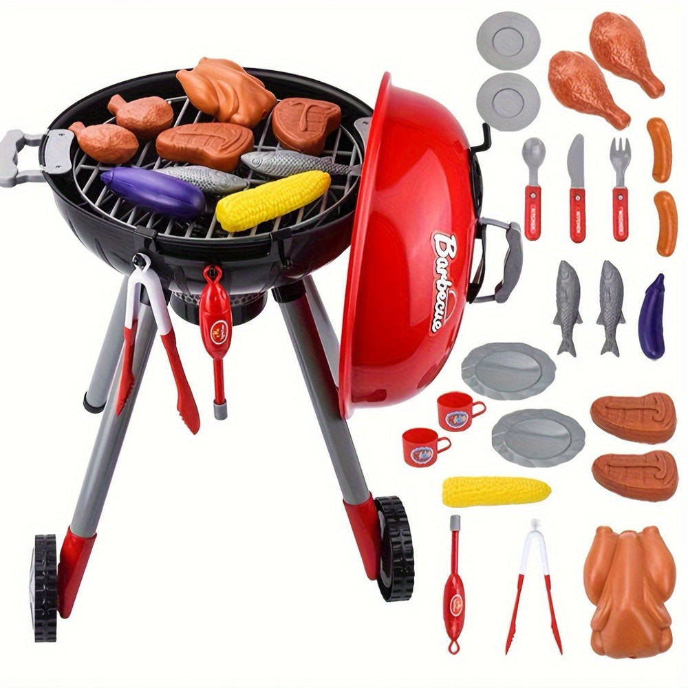 Zestaw do Grilla BBQ dla Dzieci – Zabawkowy Grill z Akcesoriami