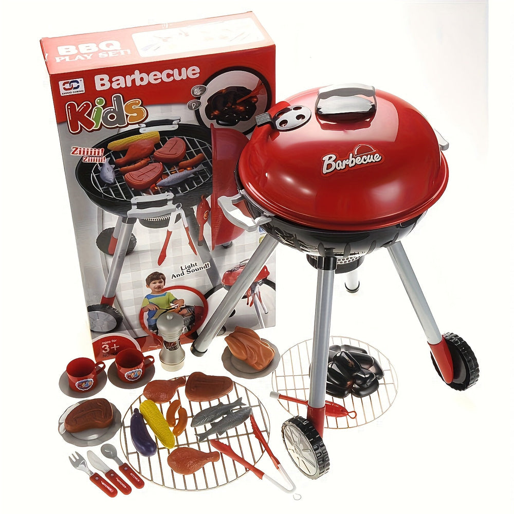 Zestaw do Grilla BBQ dla Dzieci – Zabawkowy Grill z Akcesoriami