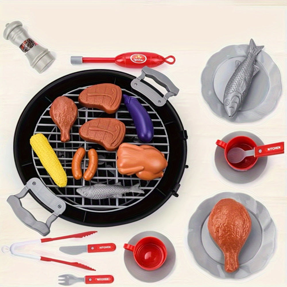 Zestaw do Grilla BBQ dla Dzieci – Zabawkowy Grill z Akcesoriami