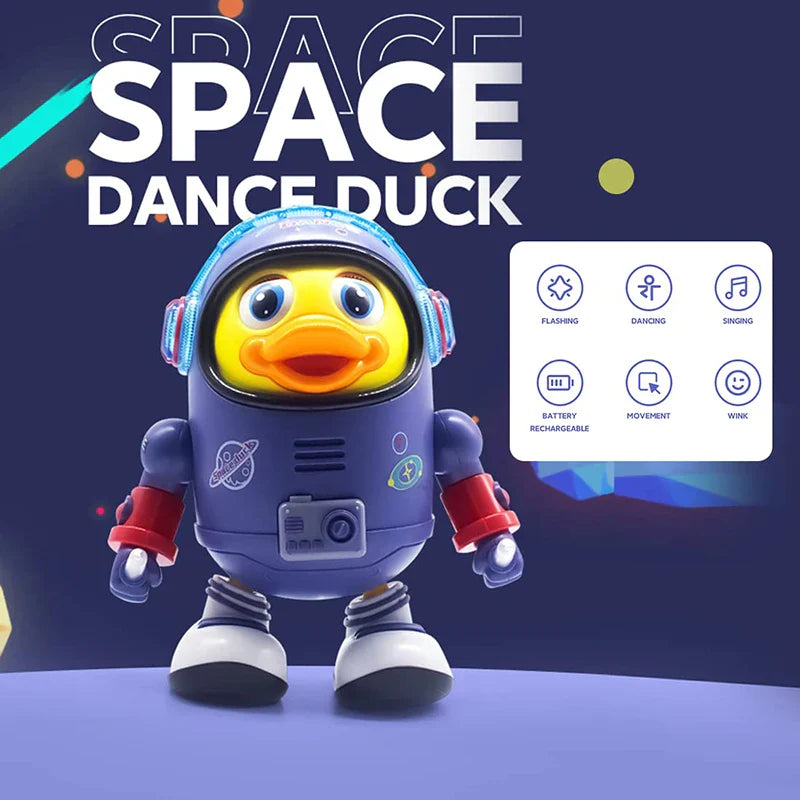 Kaczka Astronauta - Zabawka Edukacyjna dla Niemowląt, Żółta/Niebieska, Bez BPA, 6+ M-More For Mini