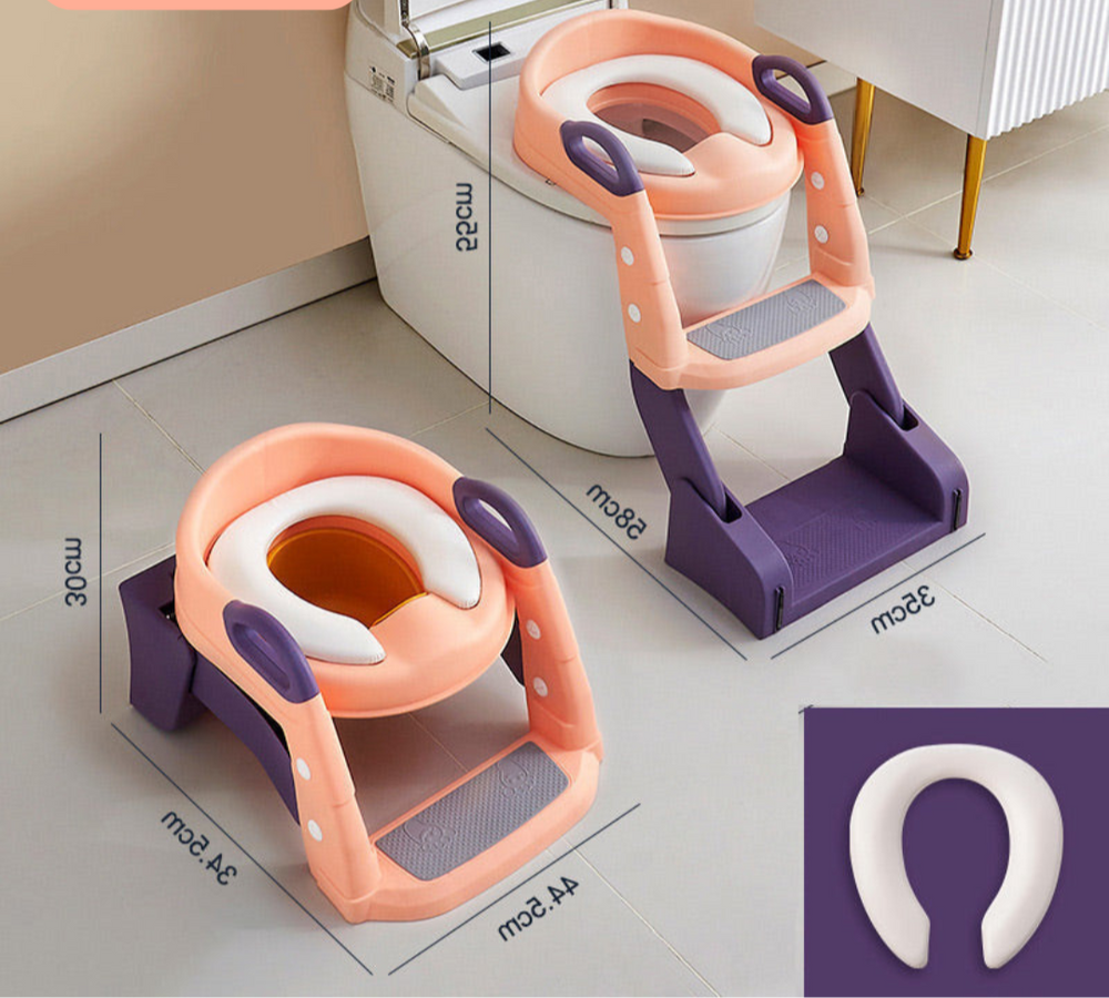 Nakładka na Toaletę ze Schodkami – Treningowa Nakładka WC z Antypoślizgowymi Stopniami (18m–6L)