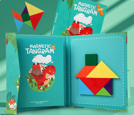 LogicCraft – Edukacyjne Drewniane Puzzle Tangram dla Dzieci